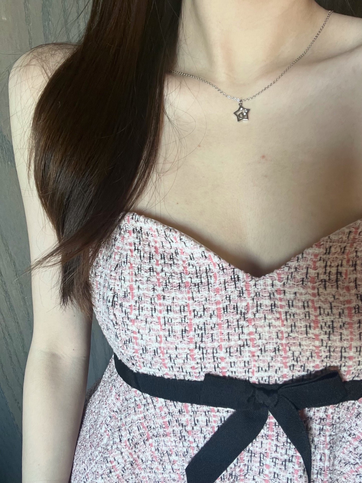 Vintage Dior Silver Openwork Star “D” Necklace