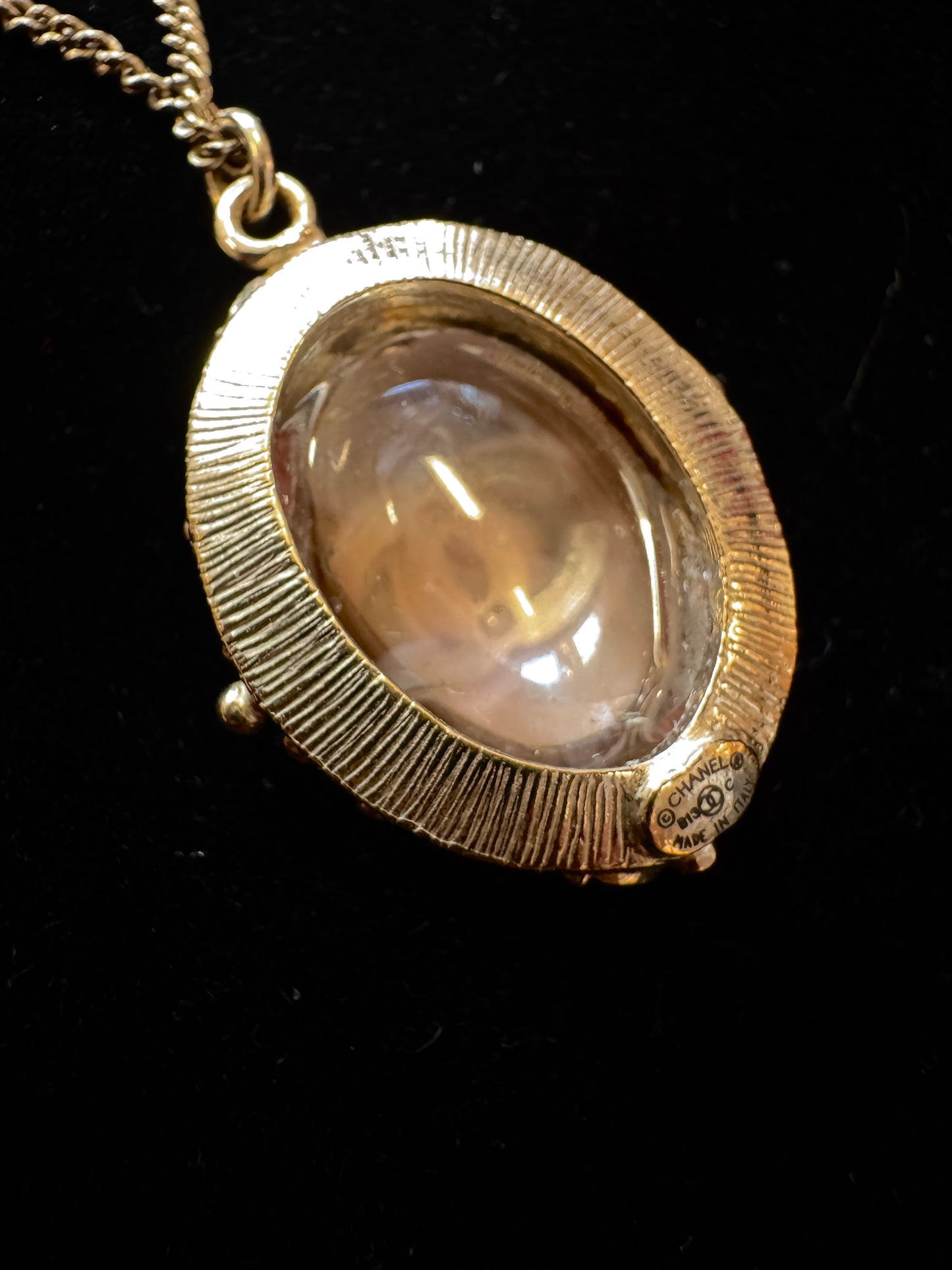 Chanel Vintage Gold-Tone CC Medallion Pendant Necklace
