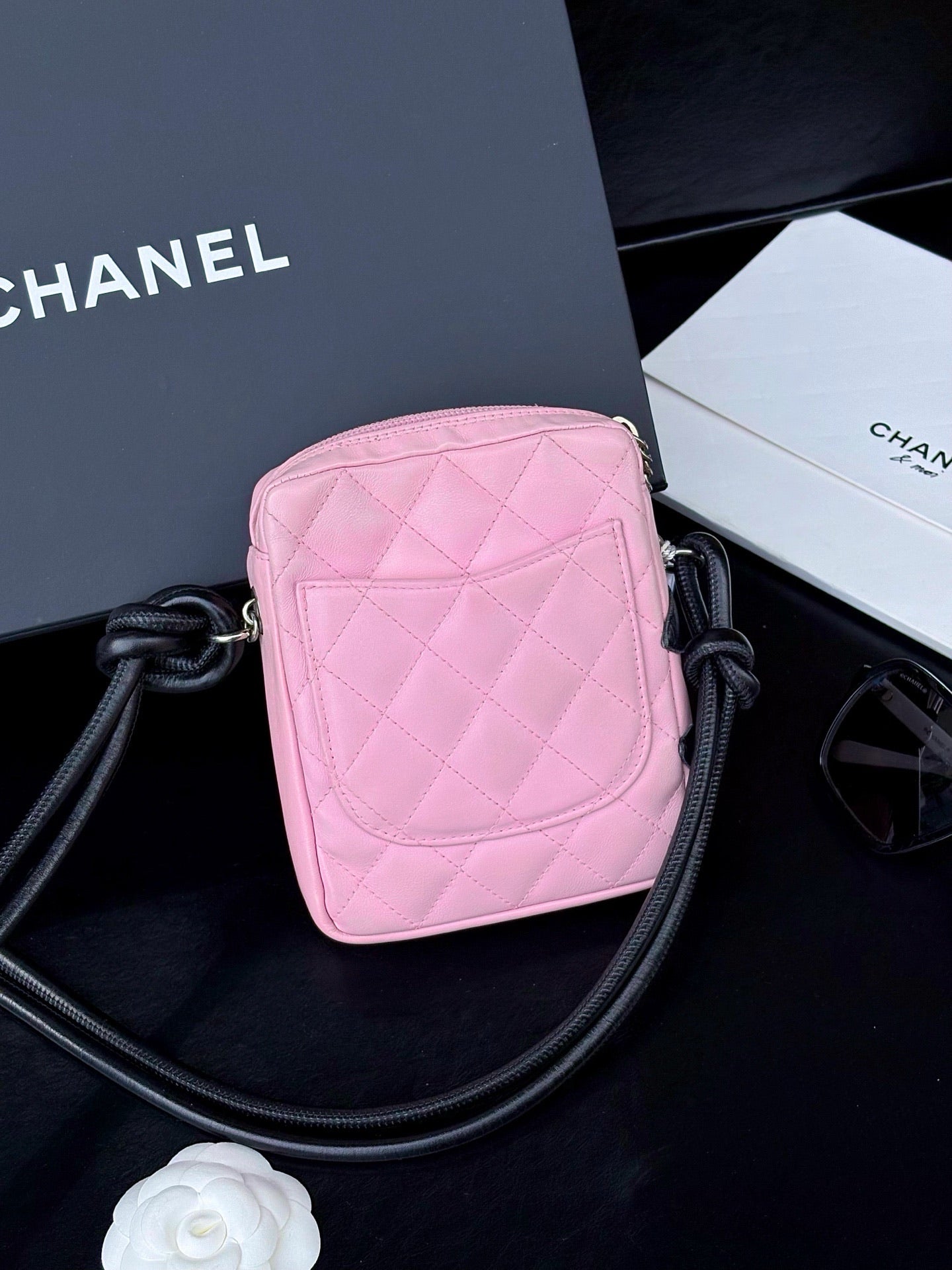 Chanel Vintage Cambon Ligne Quilted Crossbody Bag – Pink & Black
