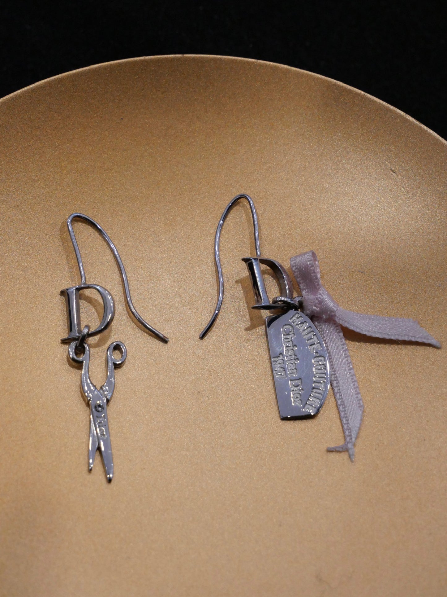 Dior Vintage “D” Charm Scissors Drop Earrings