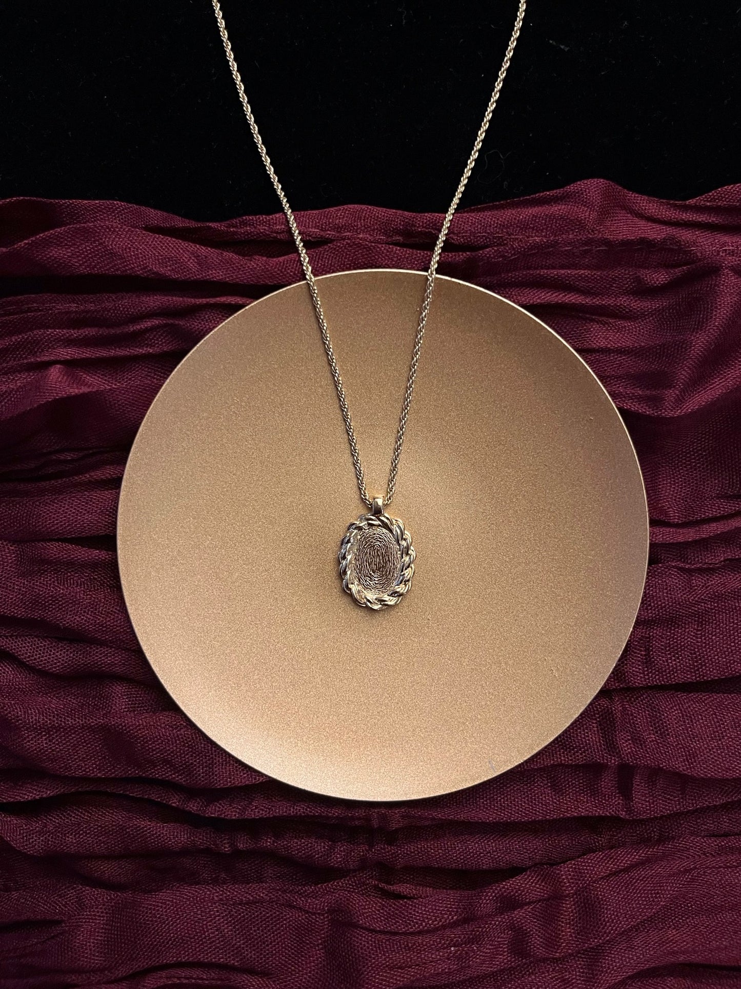 Vintage Dior 1990s Platinum-Tone Braided Jade Disc Necklace