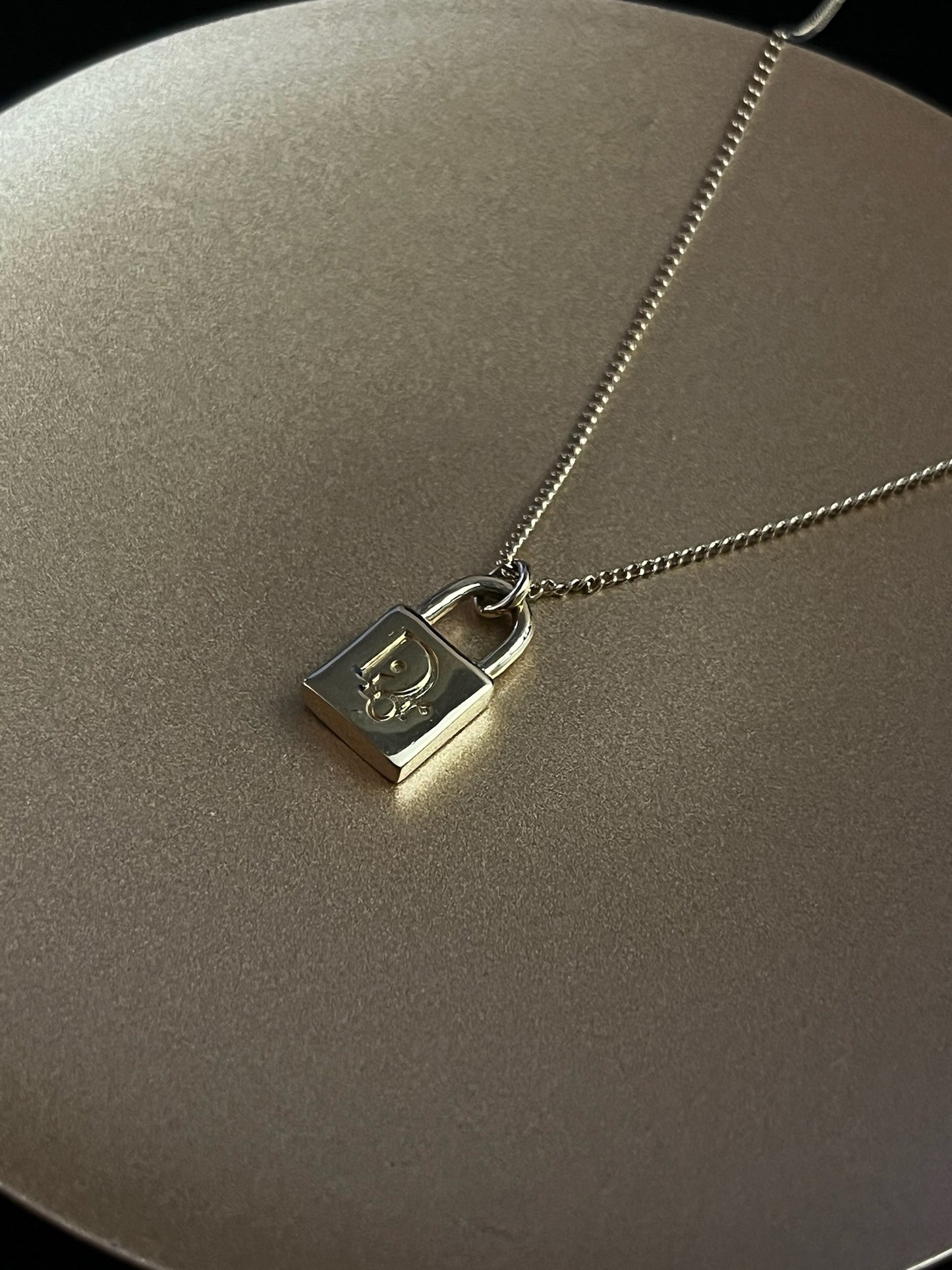 Vintage Dior Gold Padlock Pendant Necklace