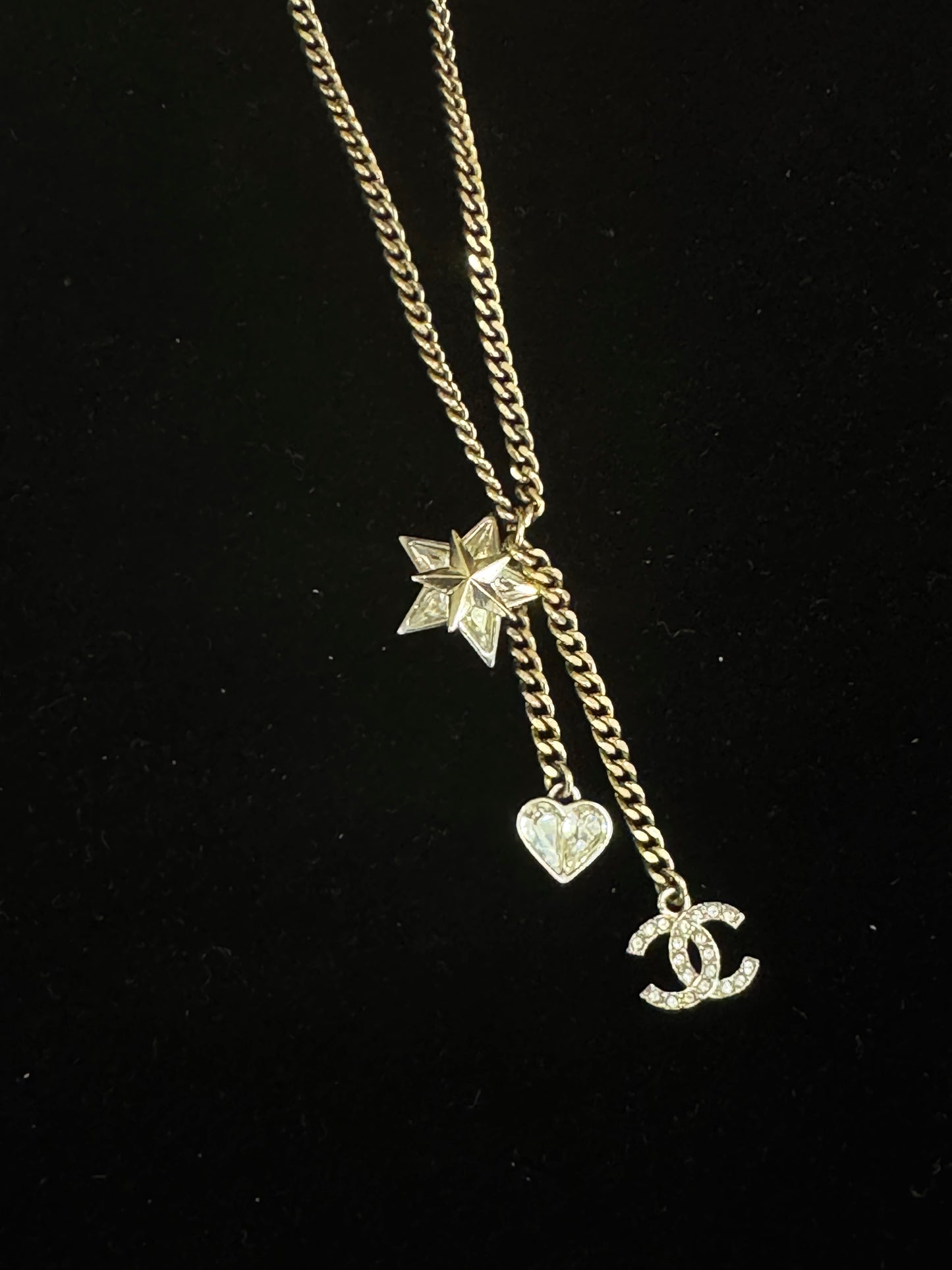 Chanel 2023 Stars and Hearts Drop Necklace