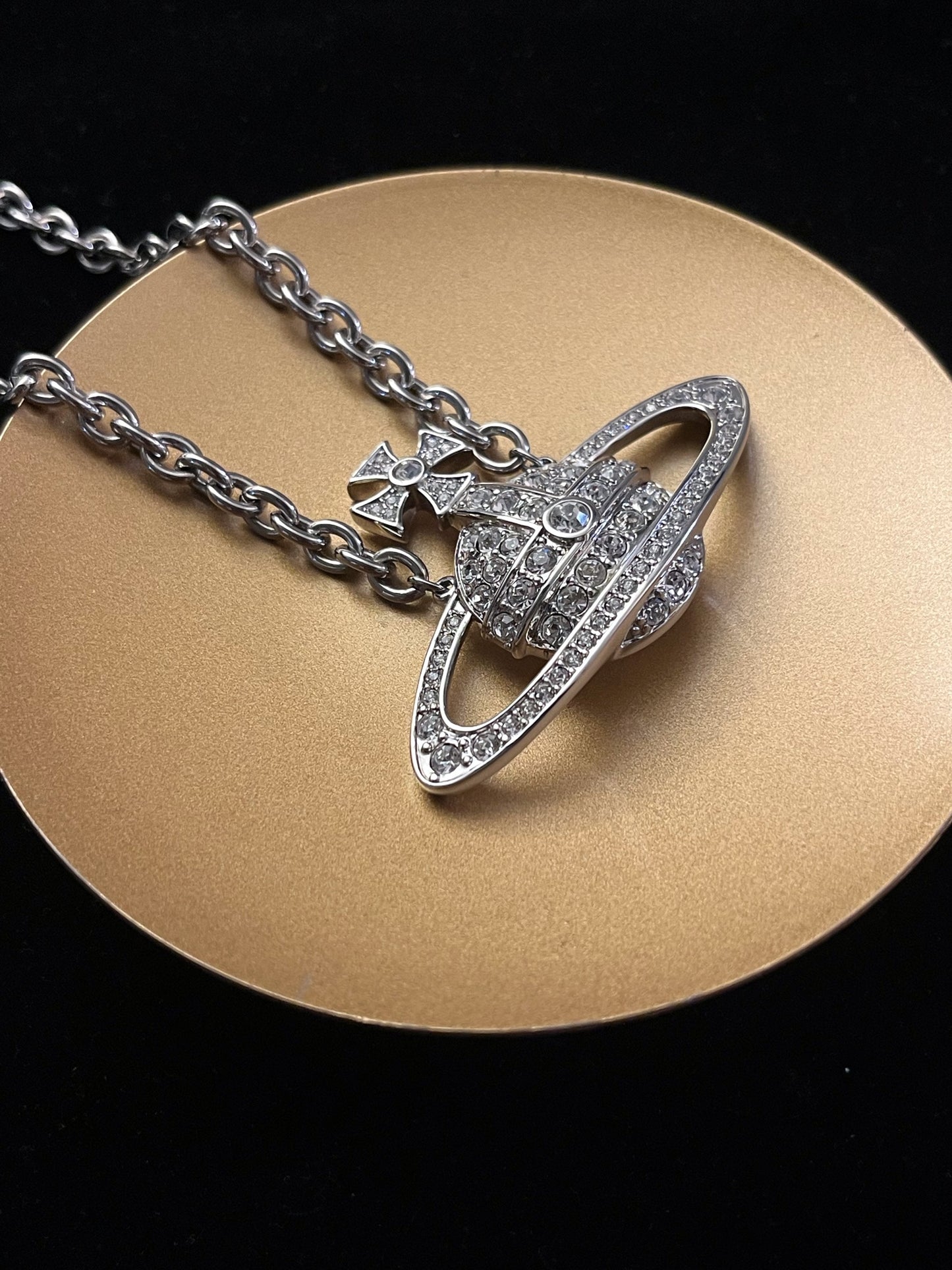 Vintage Vivienne Westwood Crystal Giant Orb Chain Choker