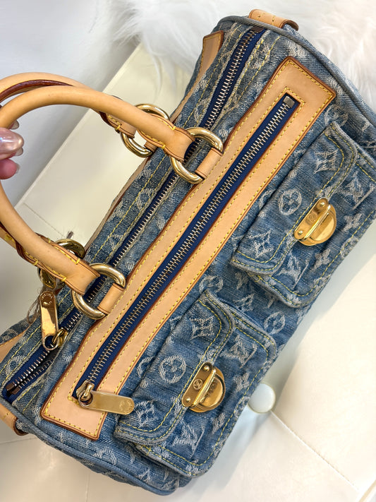 LV Vintage Blue Denim Tote