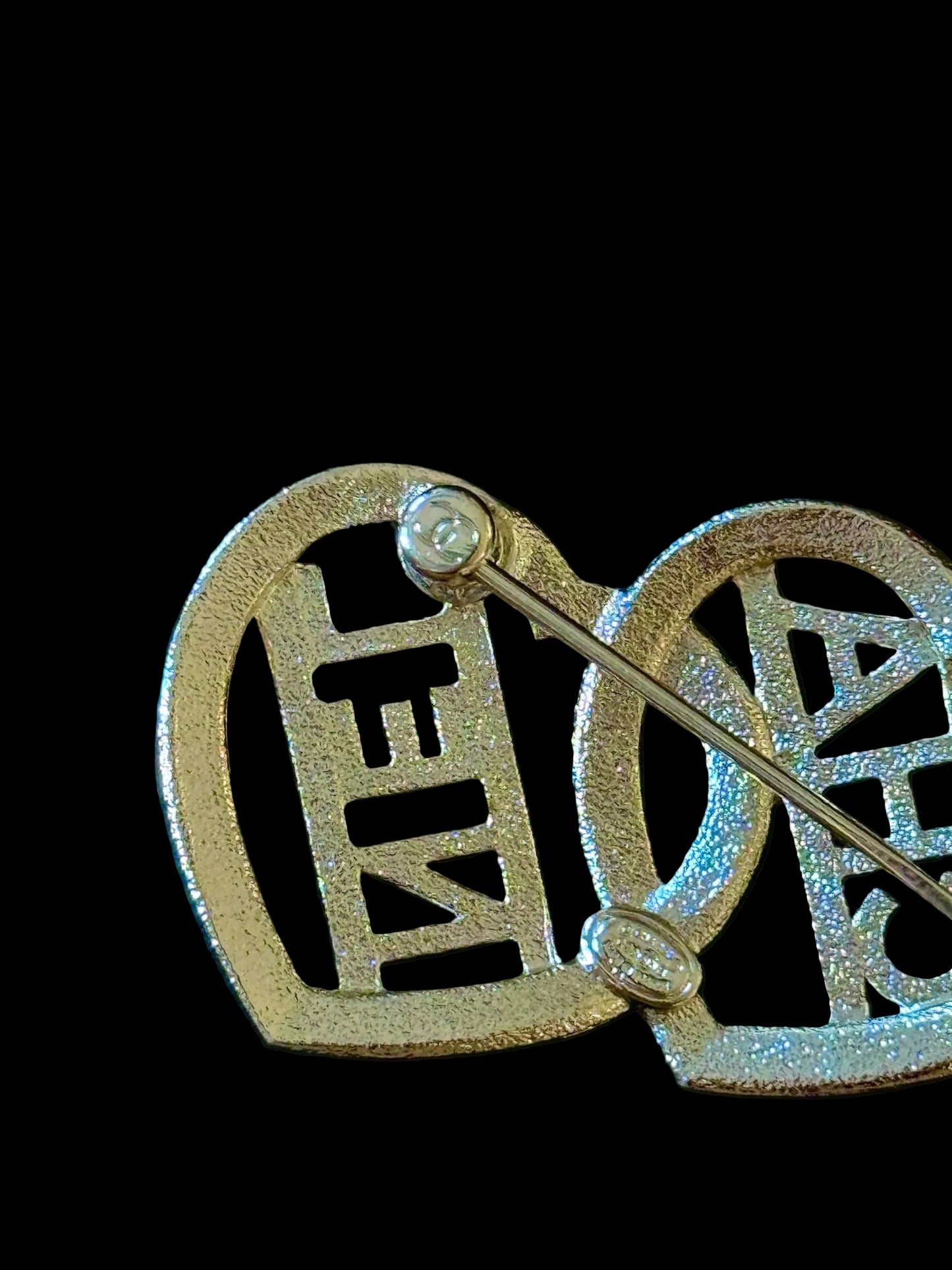 Chanel 2023 Crystal Double Heart CC Brooch