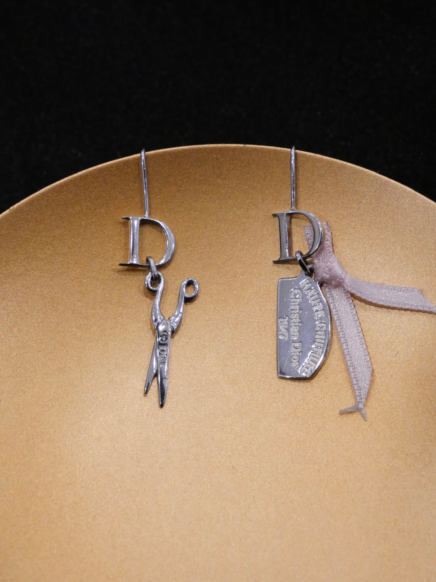 Dior Vintage “D” Charm Scissors Drop Earrings