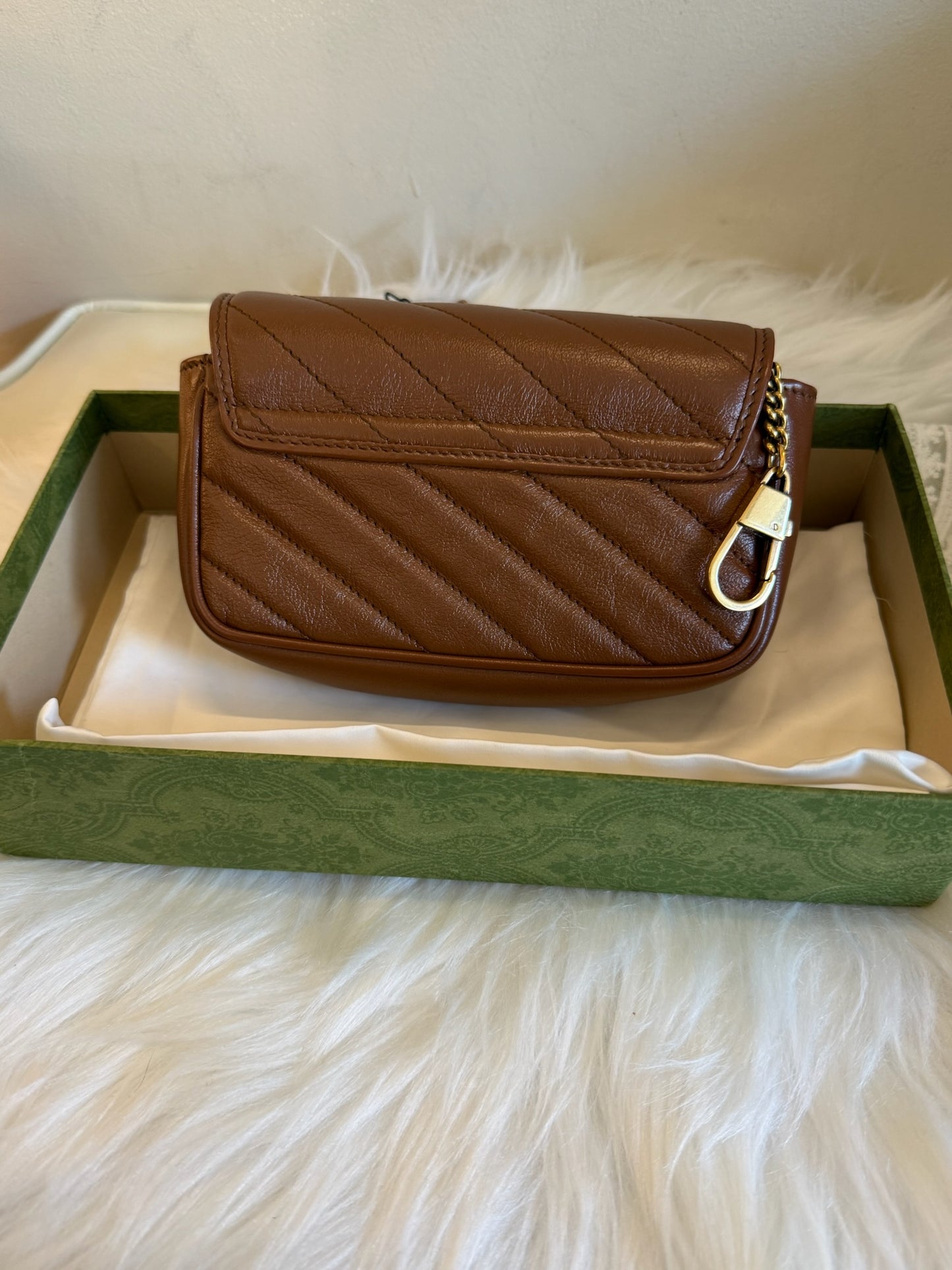 Gucci GG Marmont Matelassé Mini Bag – Brown