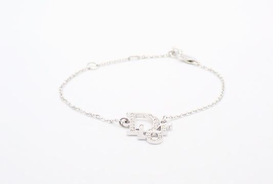 Dior 2010s Crystal Logo Chain Bracelet