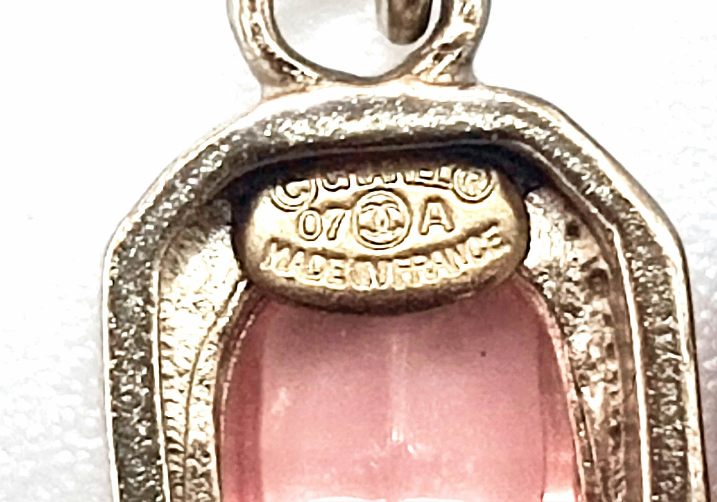 Chanel 2007 Pink Crystal CC Drop Earrings