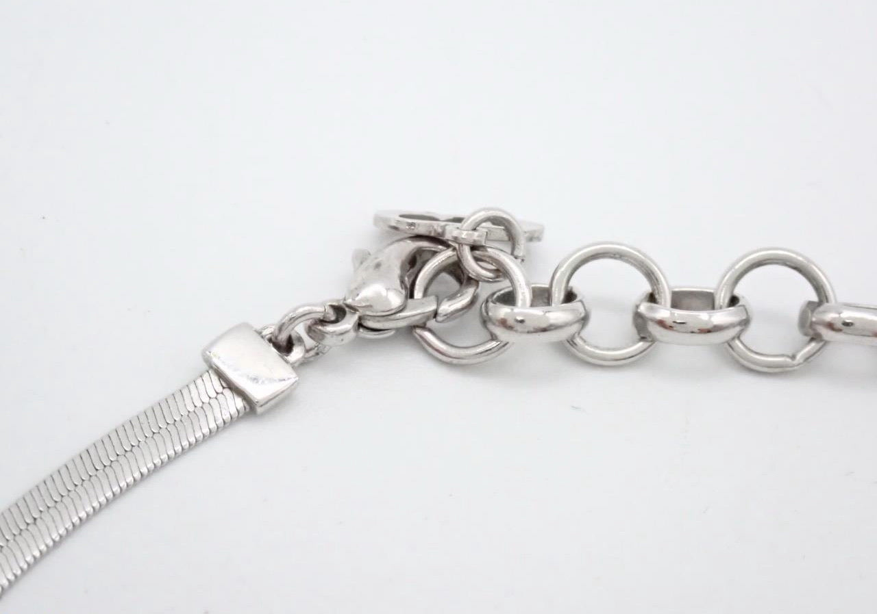 Dior Bow Charm Necklace – Silver Tone