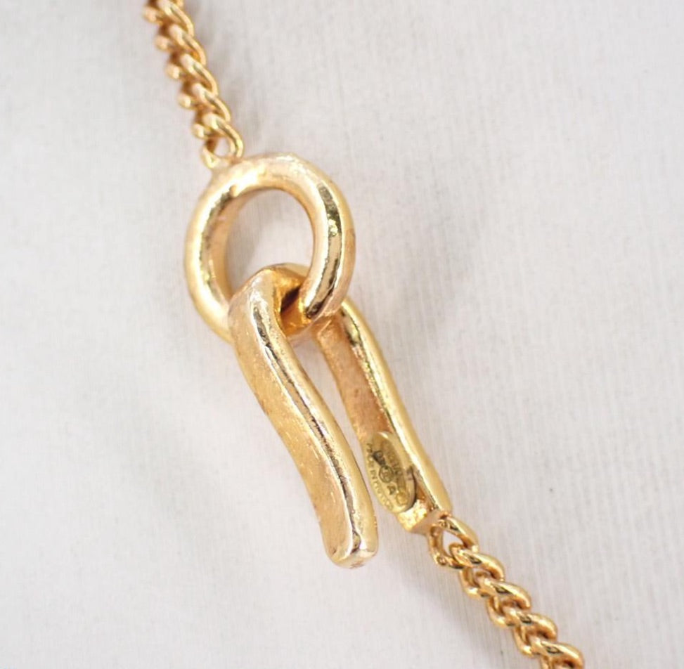 Chanel Vintage Pearl CC Pendant Necklace (plated gold)