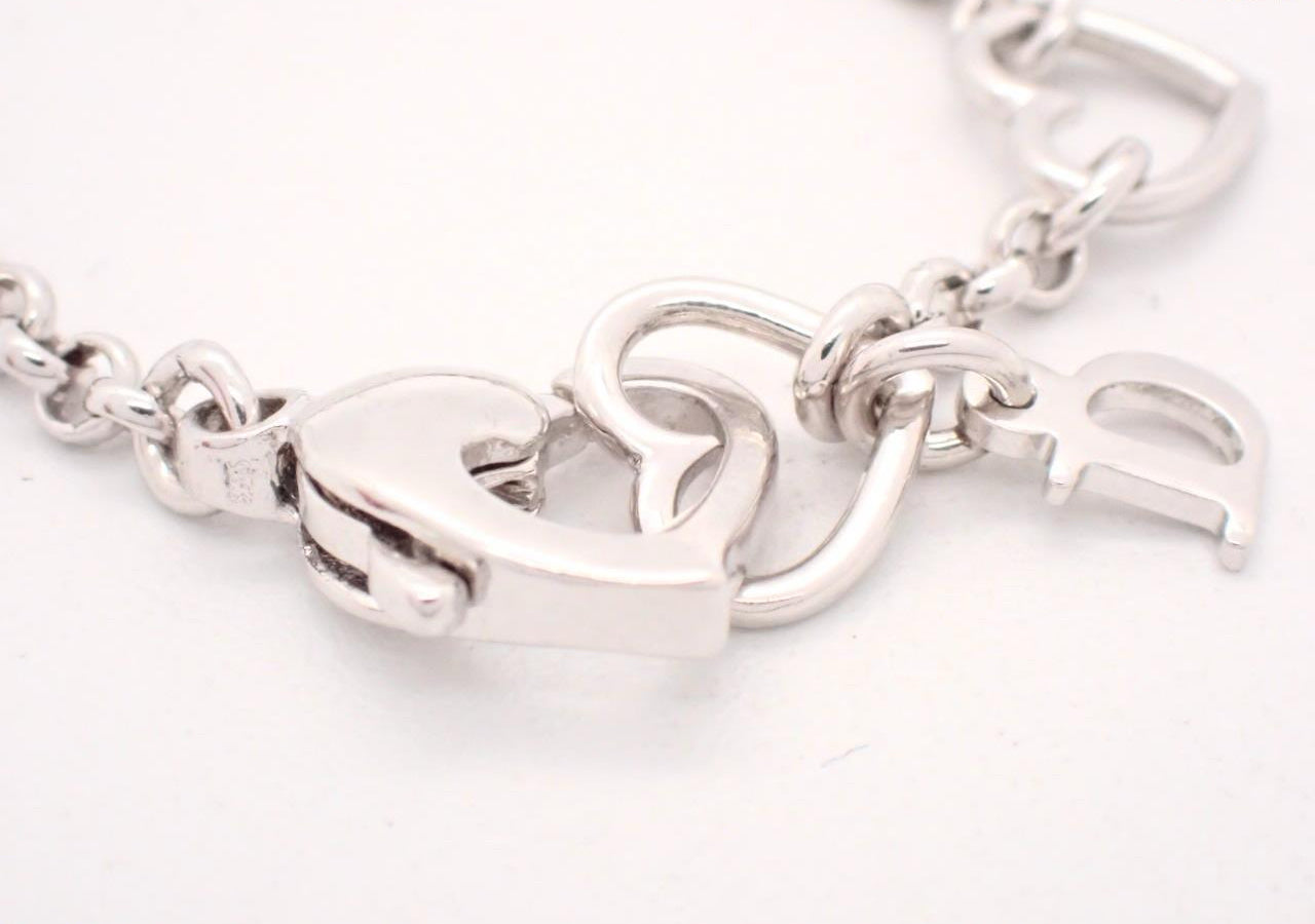 Vintage Dior Crystal “D” Heart Link Bracelet