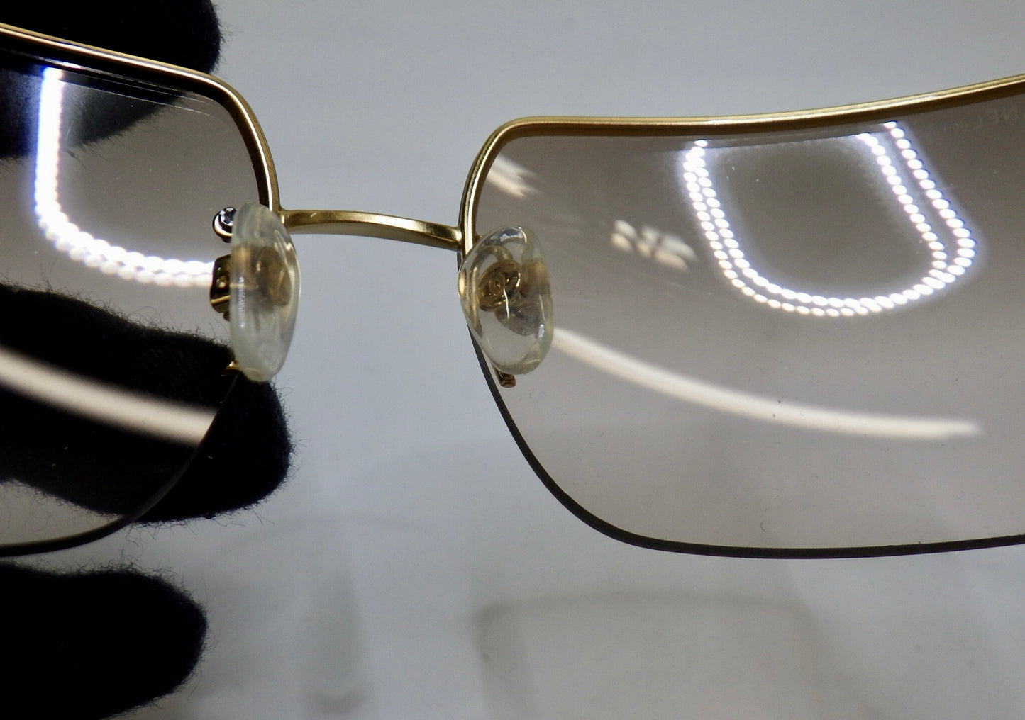 Chanel Y2K Vintage Gold-Tone CC Rimless Sunglasses