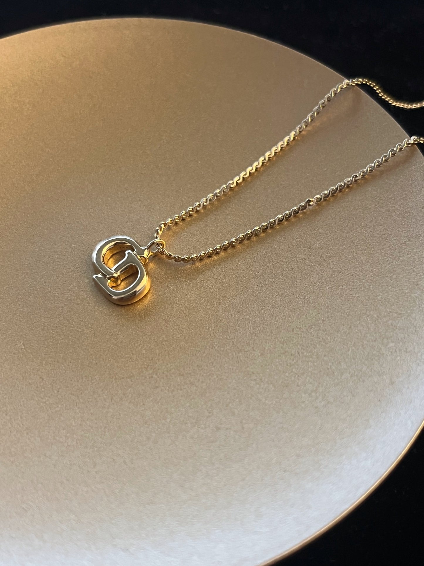 Vintage Dior Small CD Logo Necklace – Gold Tone