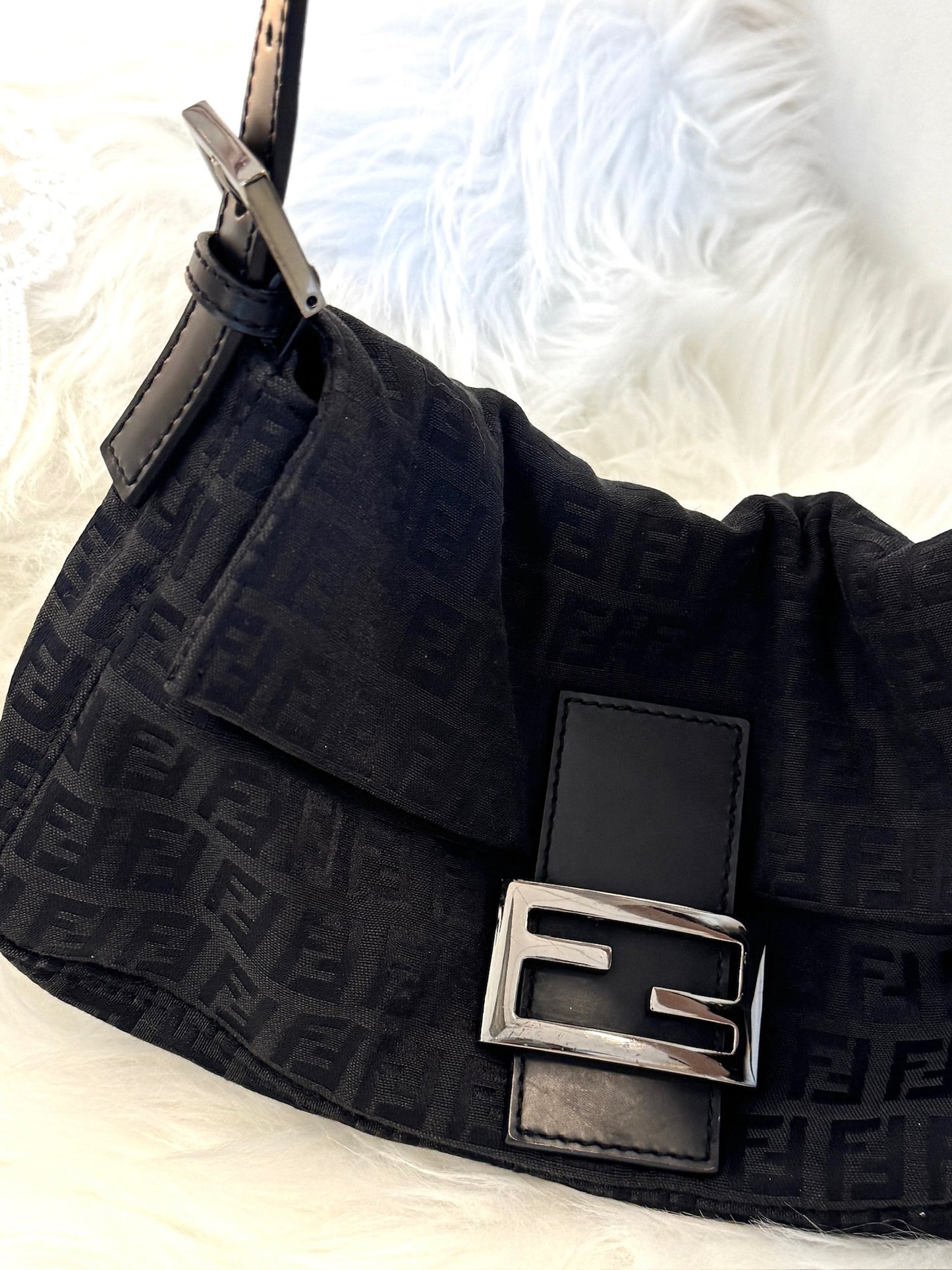 Fendi Zucca Canvas Baguette Bag