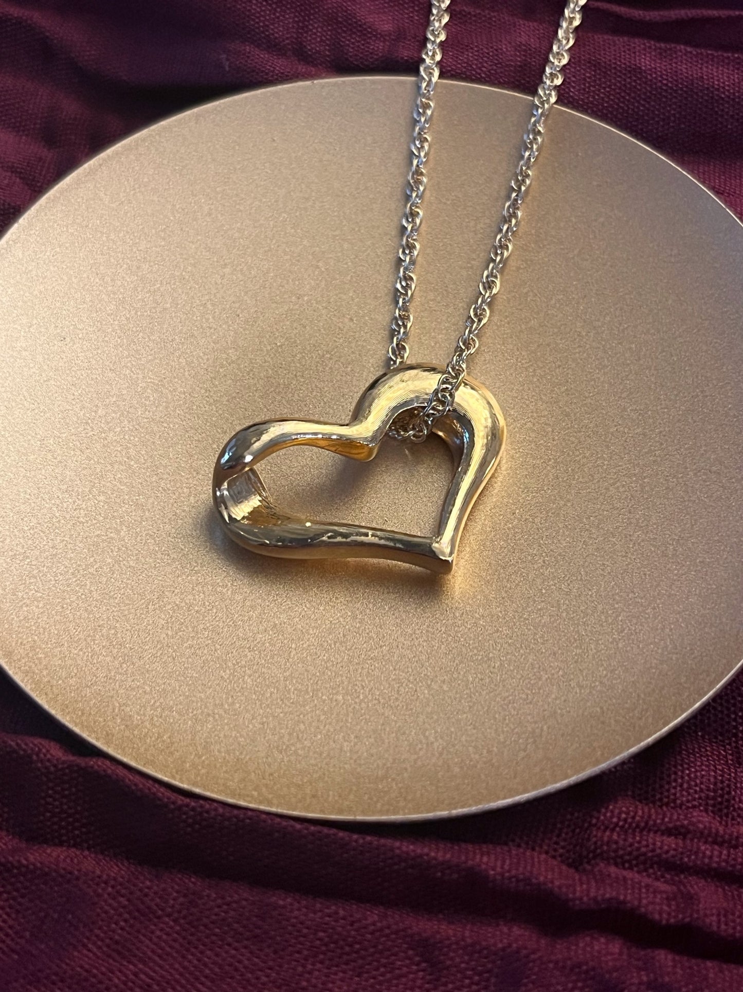 Vintage 1980s Givenchy Gold-Plated Diamond Heart Necklace