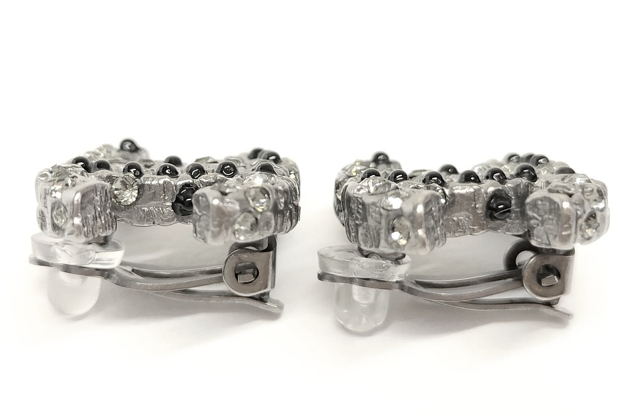 Chanel 2010A Crystal CC Clip-On Earrings