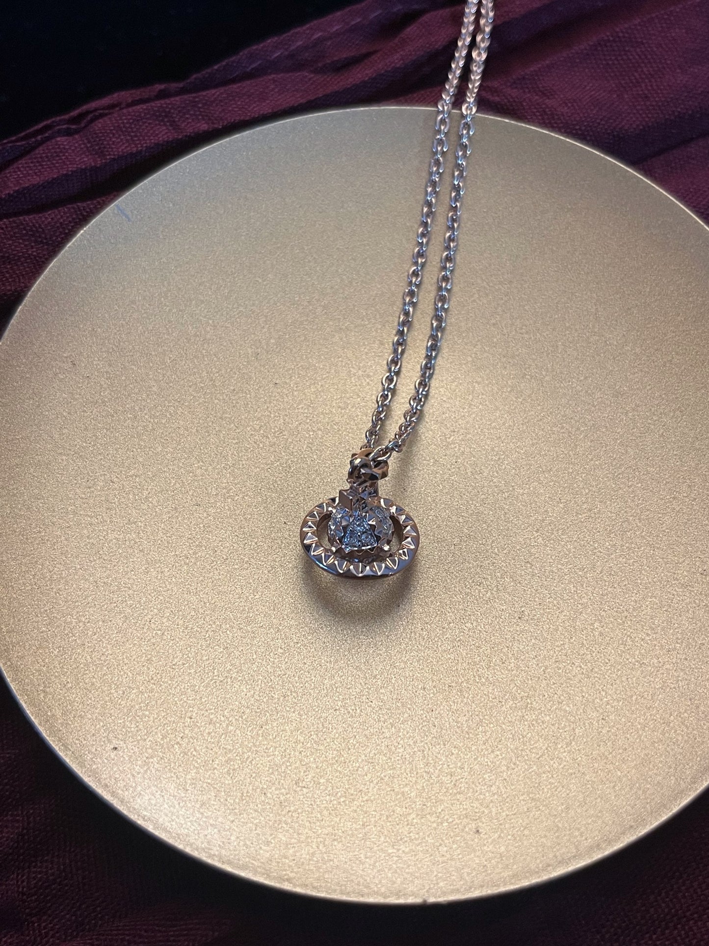 Vintage Vivienne Westwood Gold & Silver-Tone Pavé Mini Orb Necklace