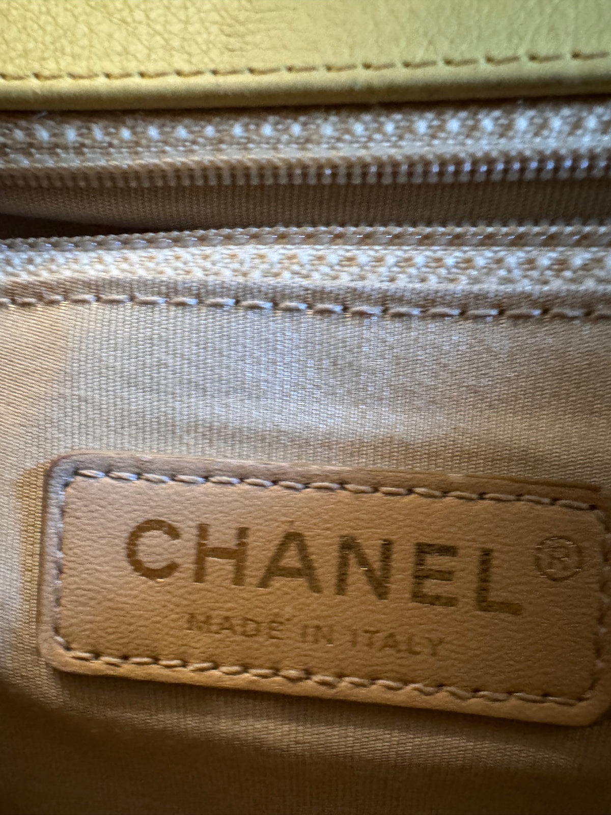 Chanel Yellow Quilted Leather Chain Shoulder Bag