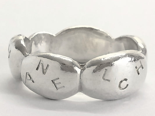 Chanel 2000s Sterling Silver “Cloud” Logo Ring