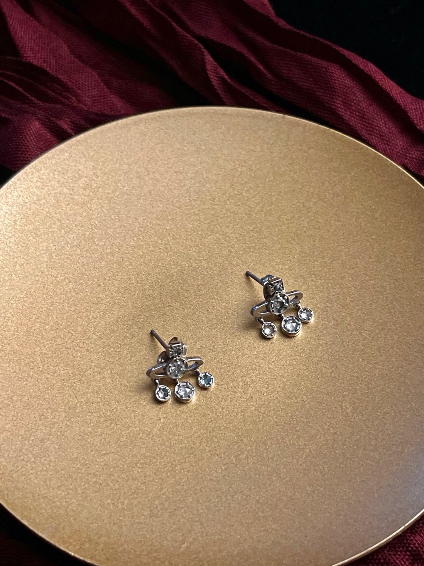 Vintage Vivienne Westwood Crystal Drip Orb Stud Earrings