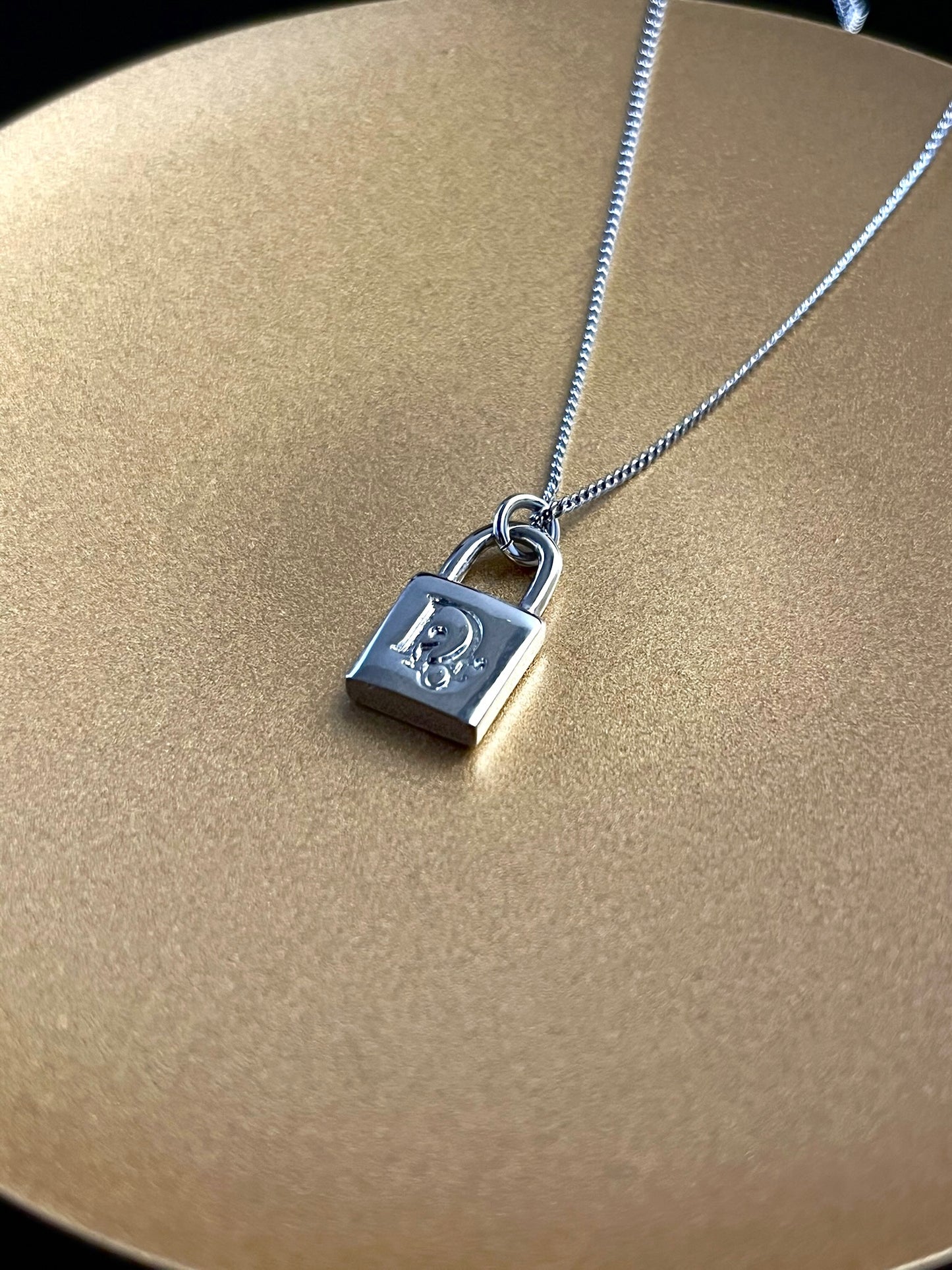 Dior Vintage Silver-Tone Adjustable Lock Necklace