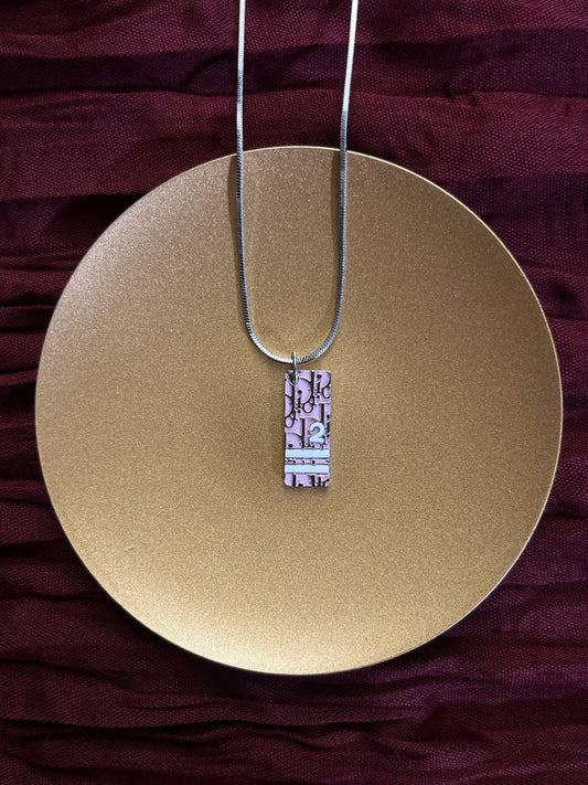 Vintage Dior Rasafari Collection Pink “No. 2” Sports Tag Necklace