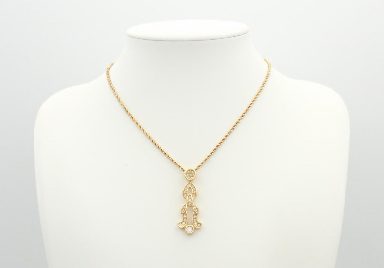 Dior Vintage Crystal Art Deco-Style Drop Pendant Necklace