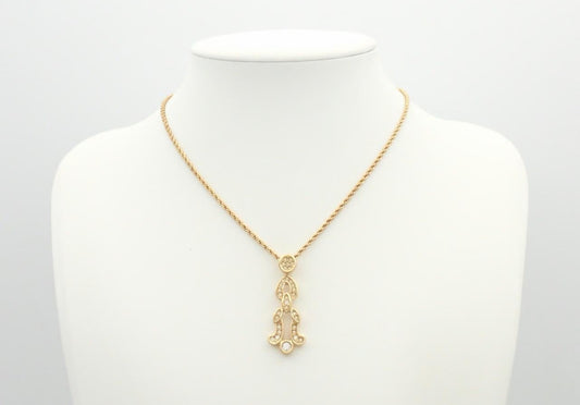 Dior Vintage Crystal Art Deco-Style Drop Pendant Necklace
