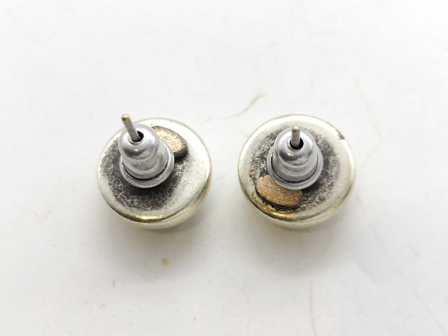 Chanel 2000 Cream White CC Sweet Bean Stud Earrings