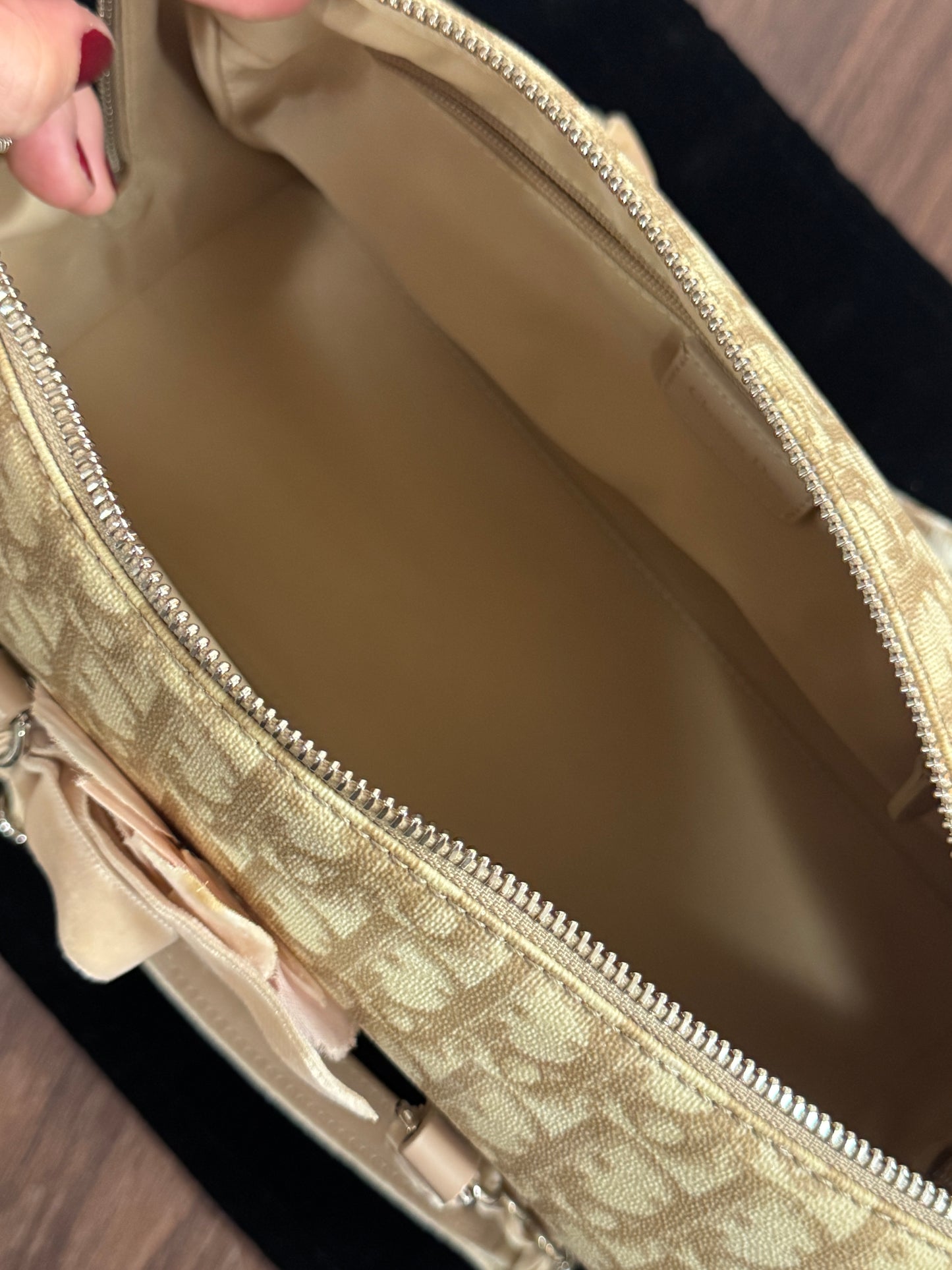 Dior Vintage Oblique Floral Embellished Shoulder Bag