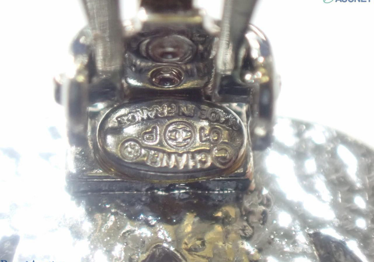 Chanel 2001 Diamanté Oval CC Clip-on Earrings