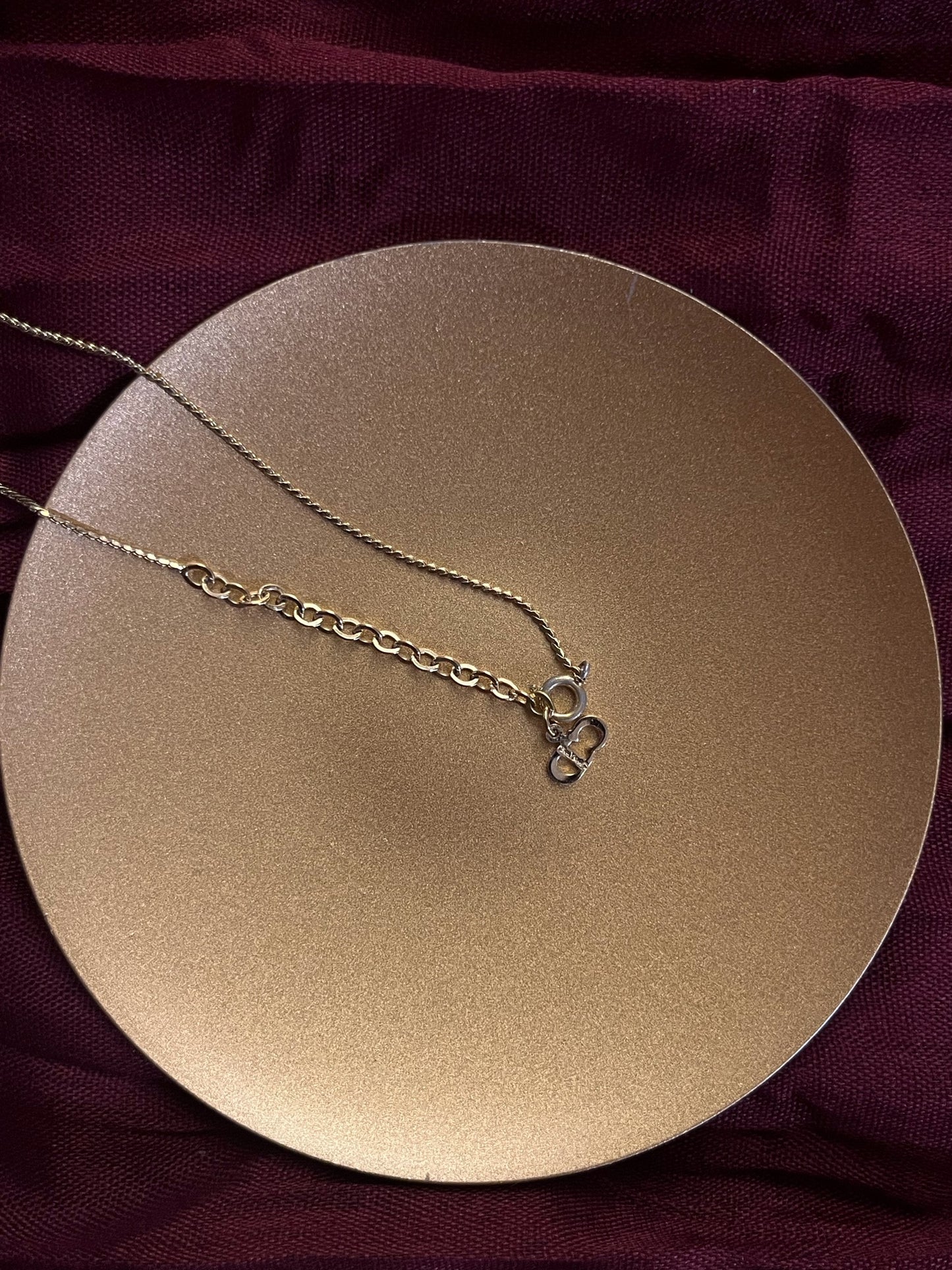 Vintage Dior Gold-Tone CD Logo Pendant Necklace