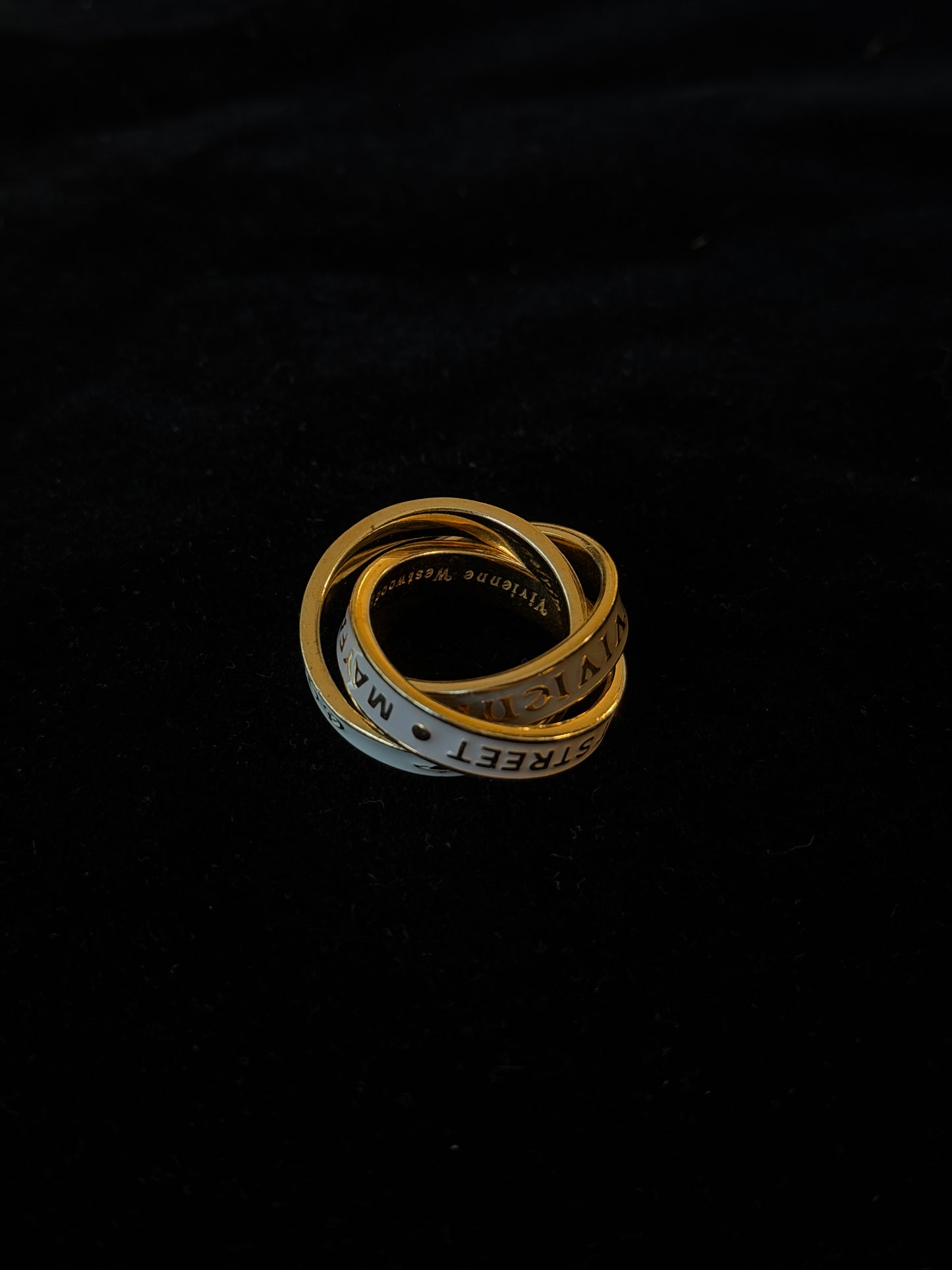 Vivienne Westwood 2010s "Rolled Rebellion" Two-Tone Logo Wrap Ring