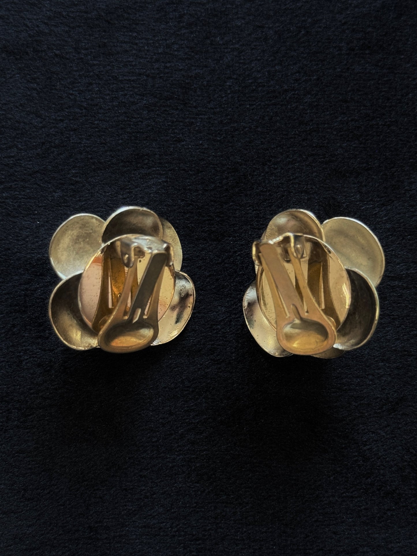 Chanel Vintage Camellia Clip Earrings