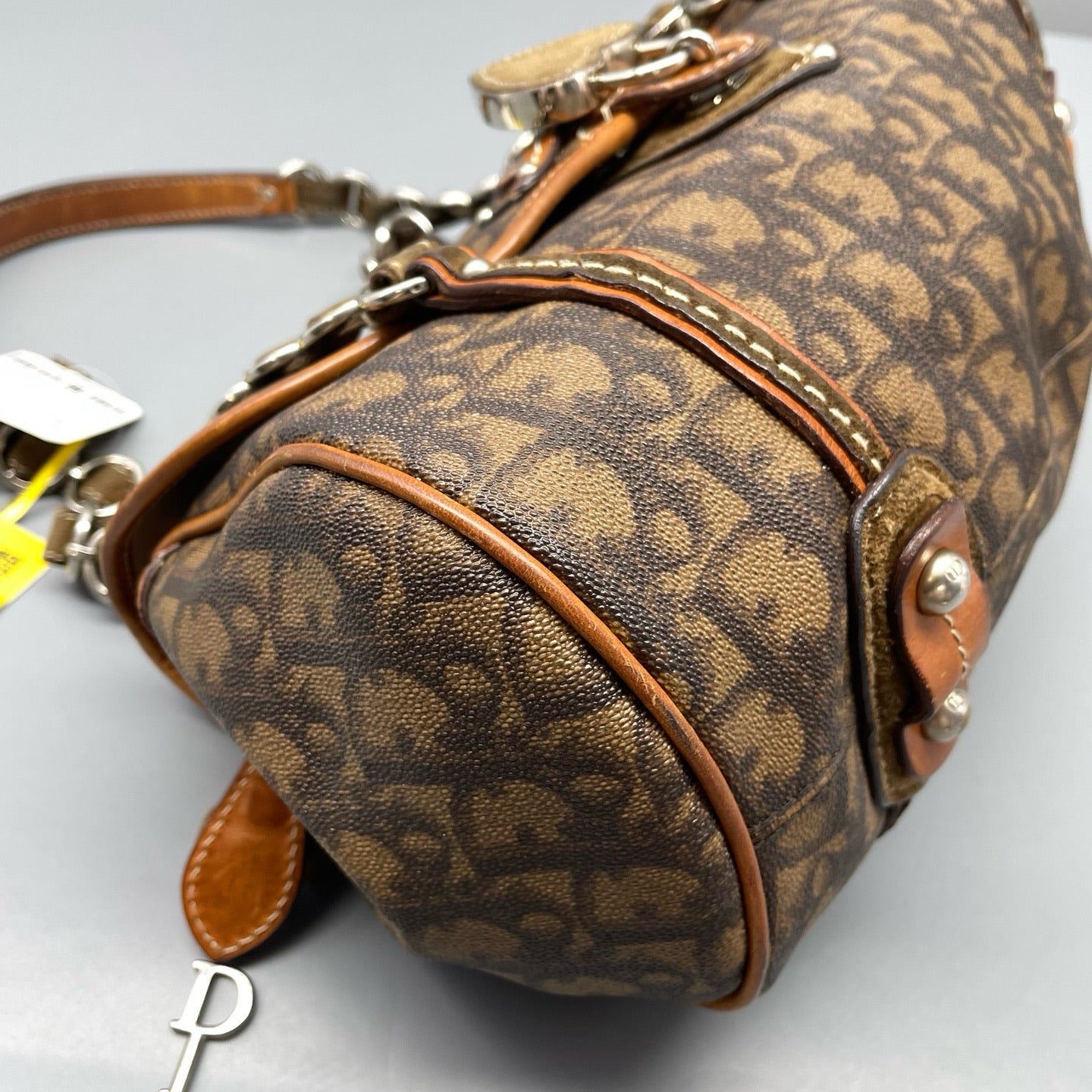 Vintage Dior Trotter Heart Charm Shoulder Bag