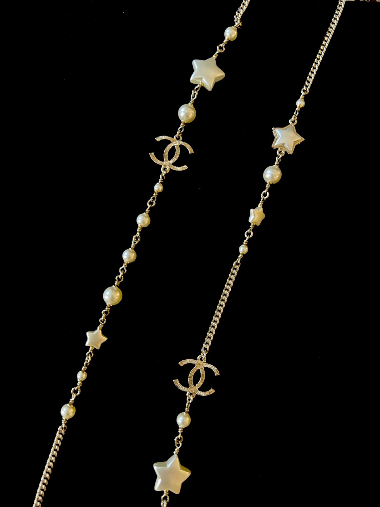 Chanel CC Pearl & Mother-of-Pearl Star Long Necklace