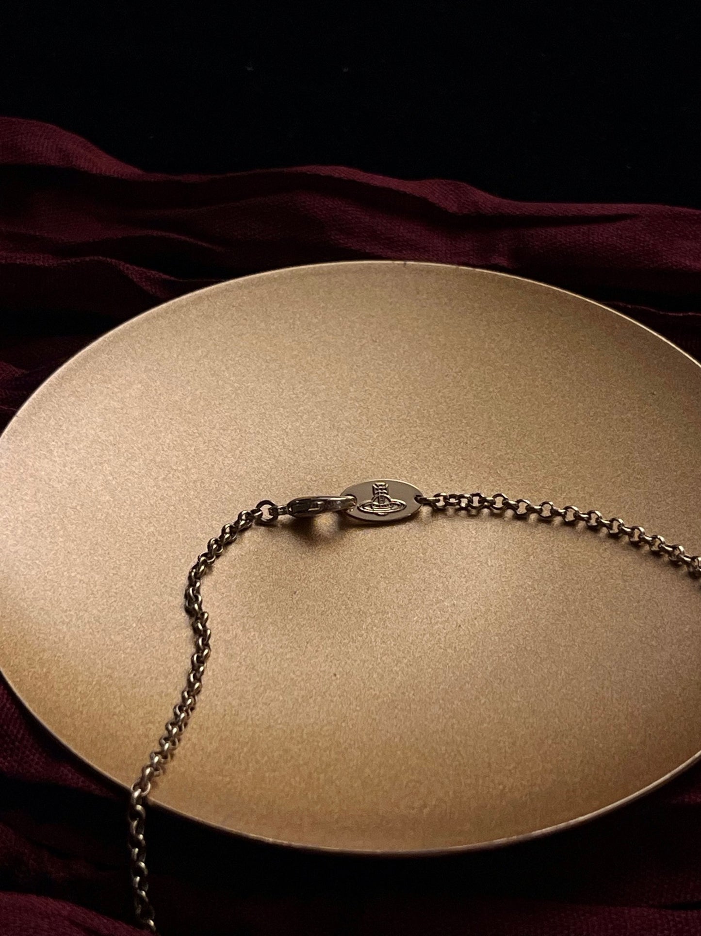 Vivienne Westwood Vintage Platinum-Tone Shell Orb Sweater Necklace