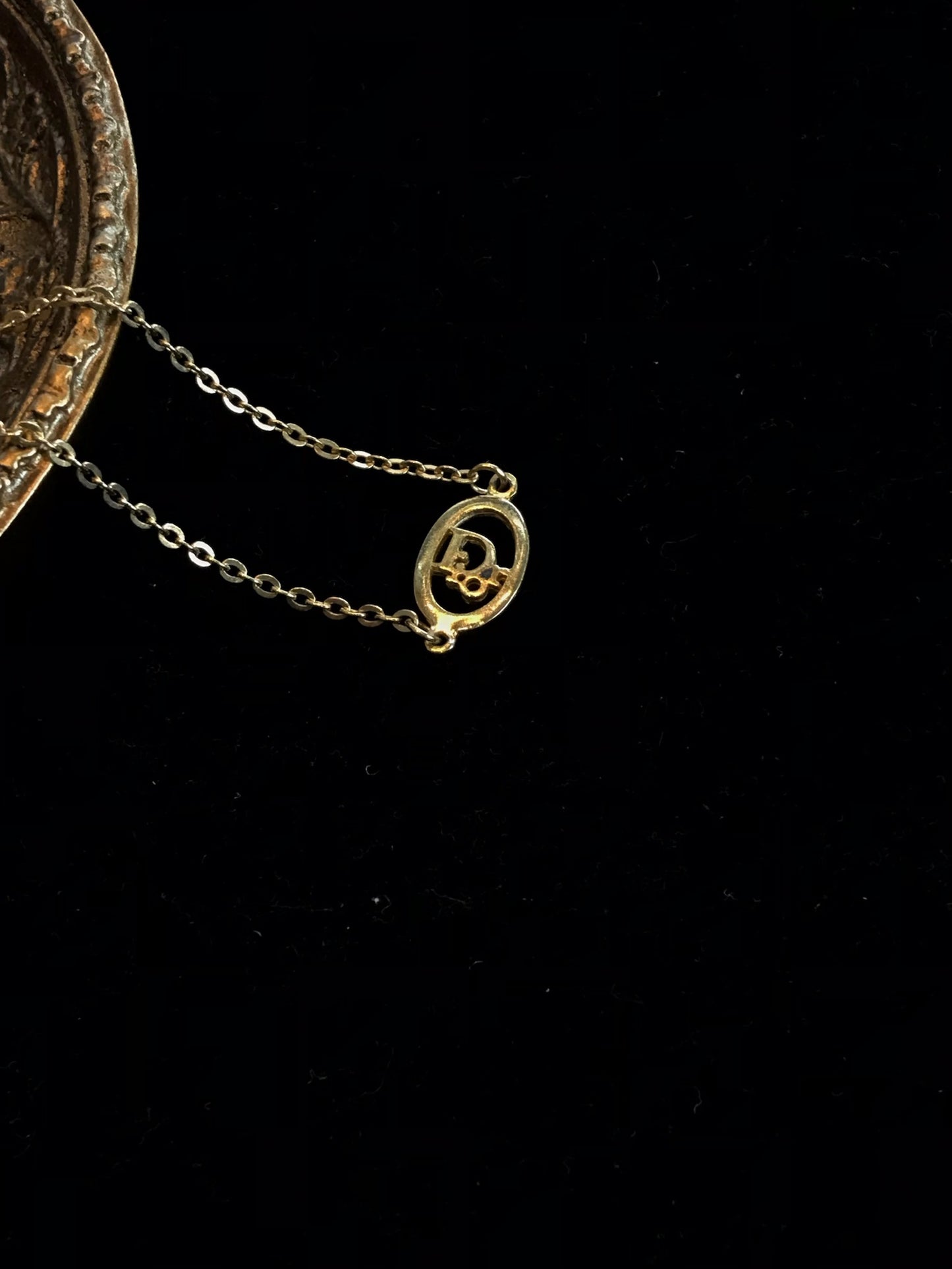 Dior Vintage Gold-Tone Oval Cutout CD Bracelet