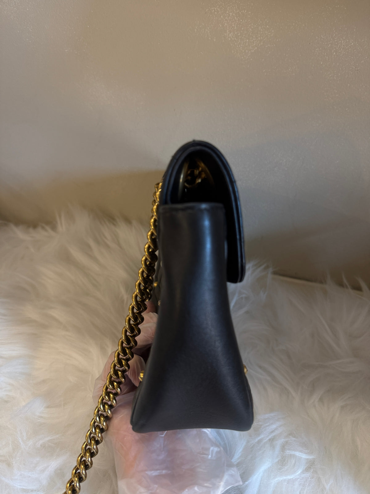 Gucci GG Marmont Pearl Stud Matelassé Chain Shoulder Bag