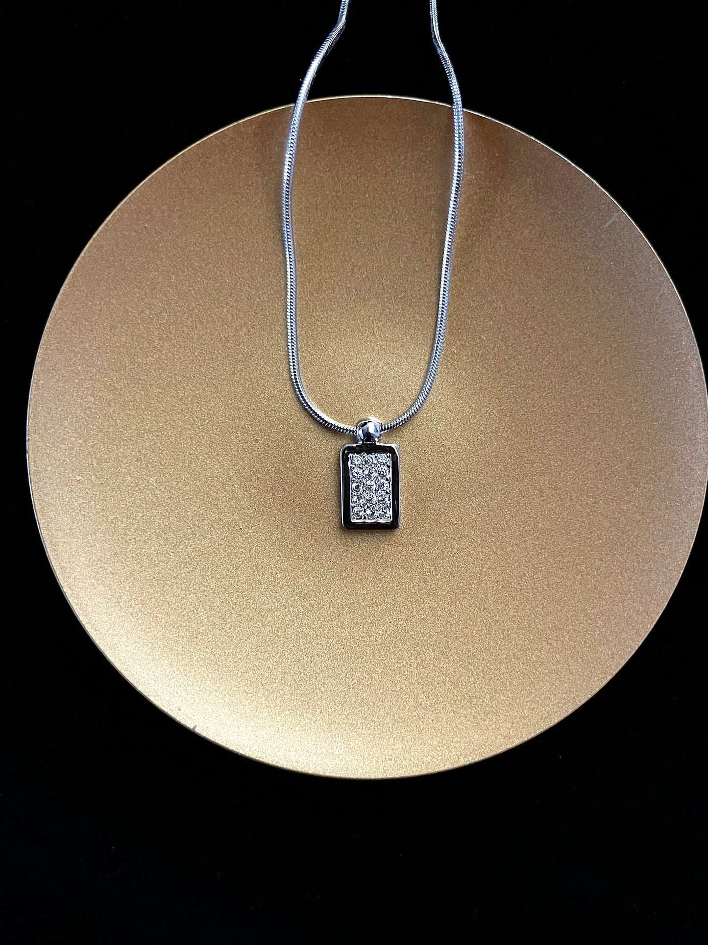 Dior Vintage Double-Sided Blue & Crystal Sports Tag Necklace