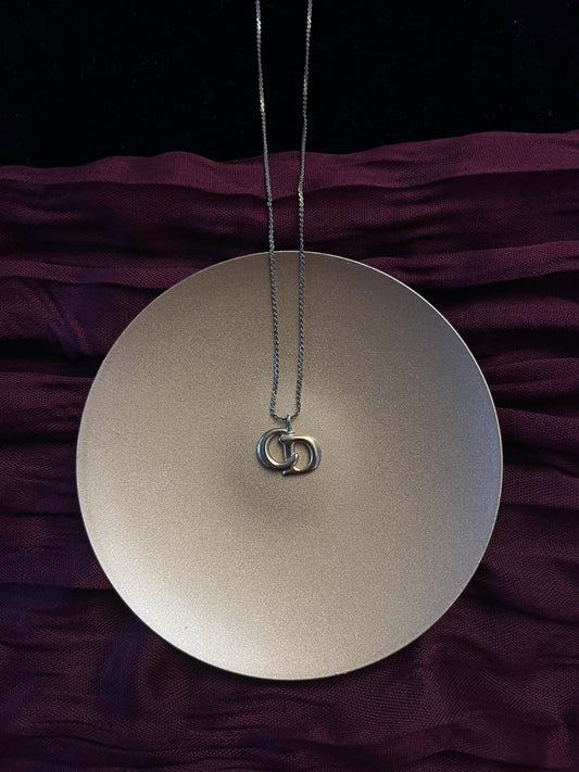 Vintage Dior Gold CD Logo Pendant Necklace