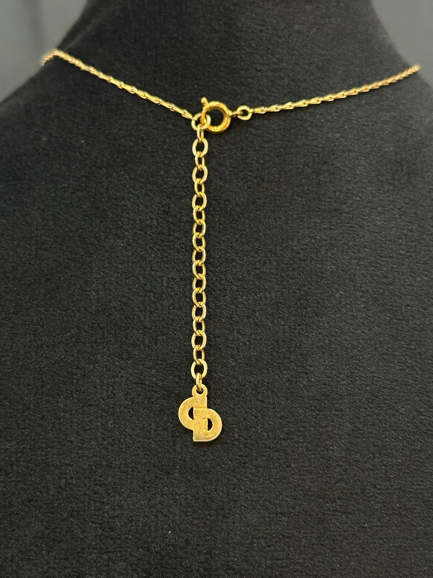 Vintage Dior Purple Flower & Gold Leaf Necklace