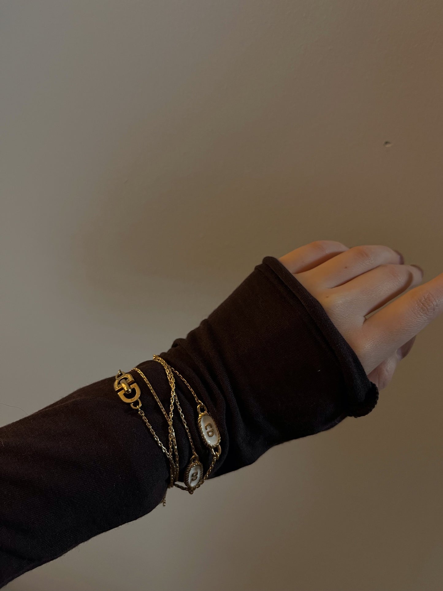 Vintage Dior c.1990 Platinum-Tone Enamel CD Rope Chain Necklace