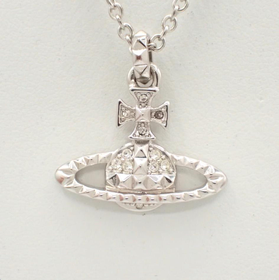 Vivienne Westwood Silver Pavé Planet Necklace