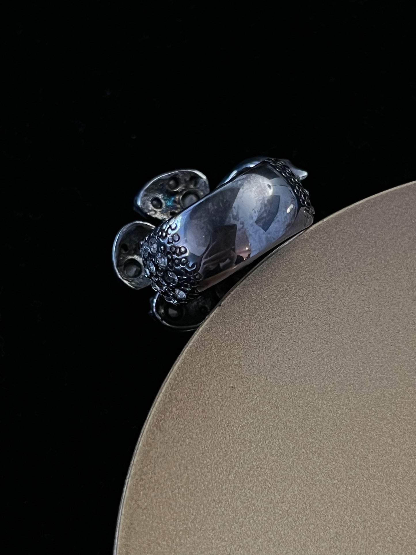 Chanel 2010 Starburst Crown Crystal Ring