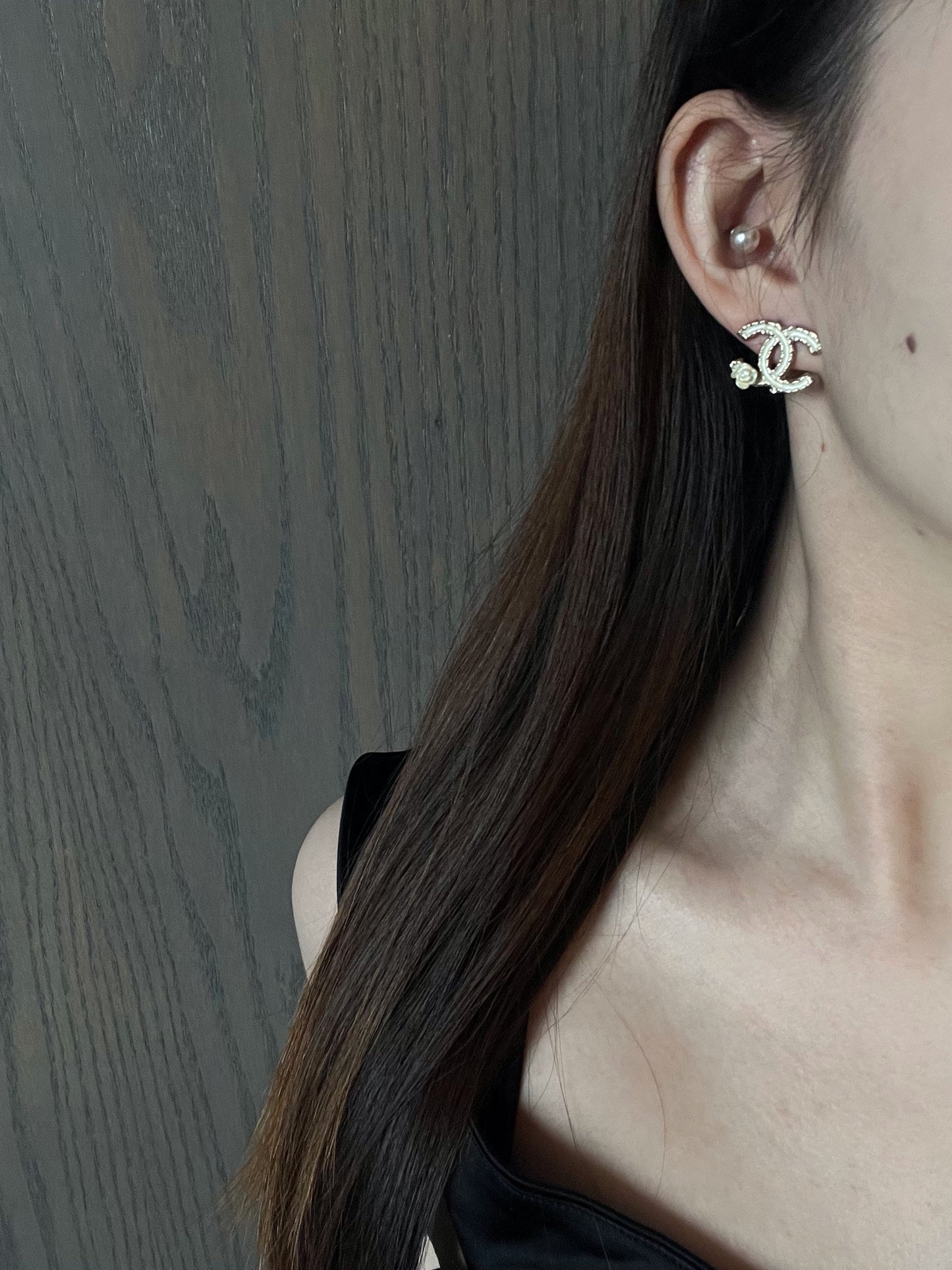 Chanel 2012 CC Camellia Ivory Enamel Clip-On Earrings