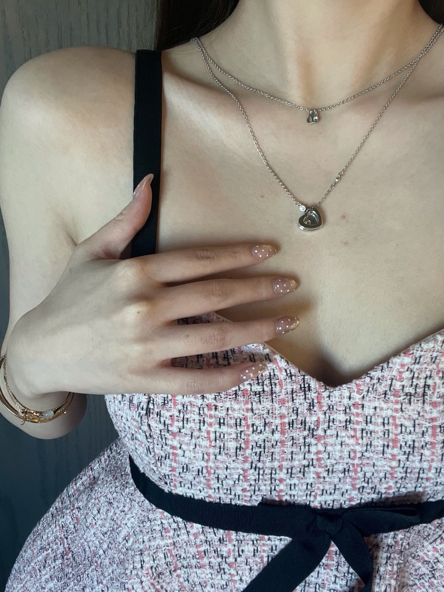 Vintage Dior Double-Layer Open Heart Necklace