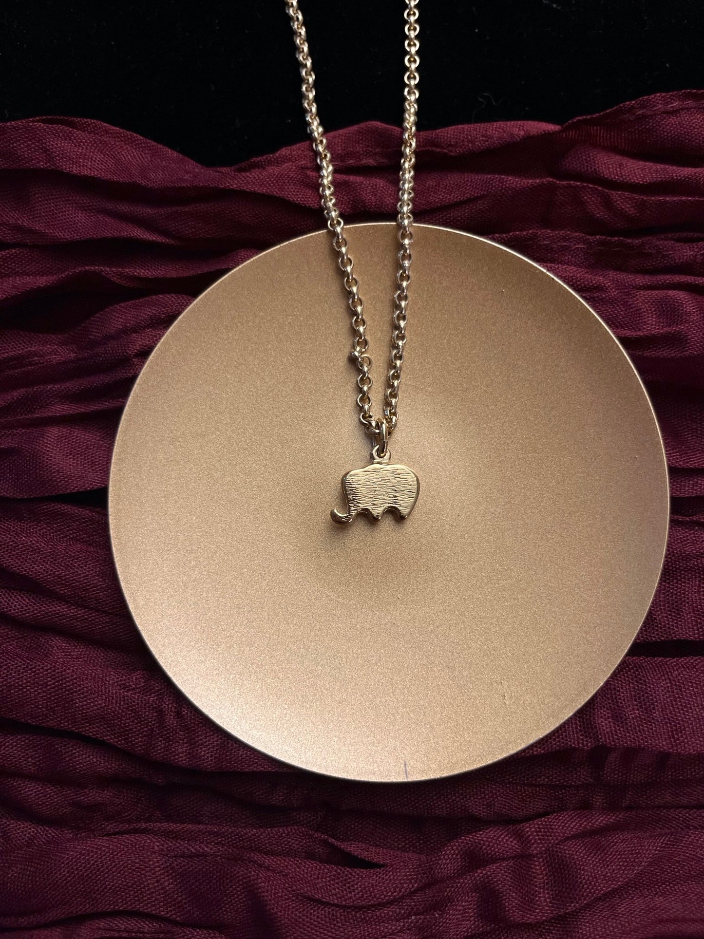 Vintage Dior Full Crystal Gold Elephant Pendant Necklace